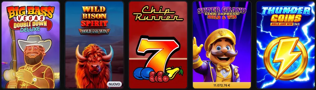 Catalogo giochi enorme Casinova Casino